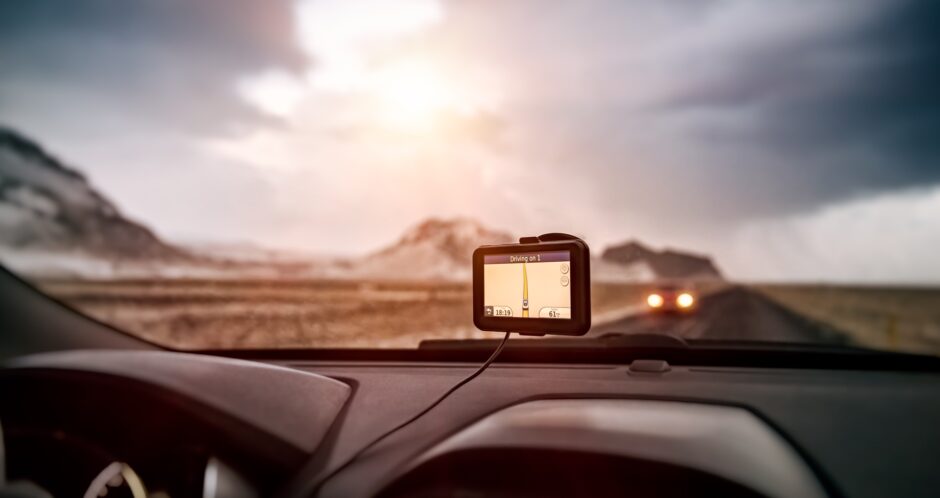 GPS navigator in the car GPS navigator in the car